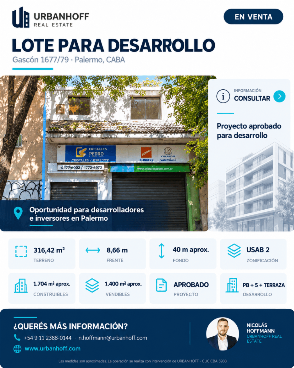 Lote en venta para desarrollo en Palermo – Gascón 1677/79 — foto 3